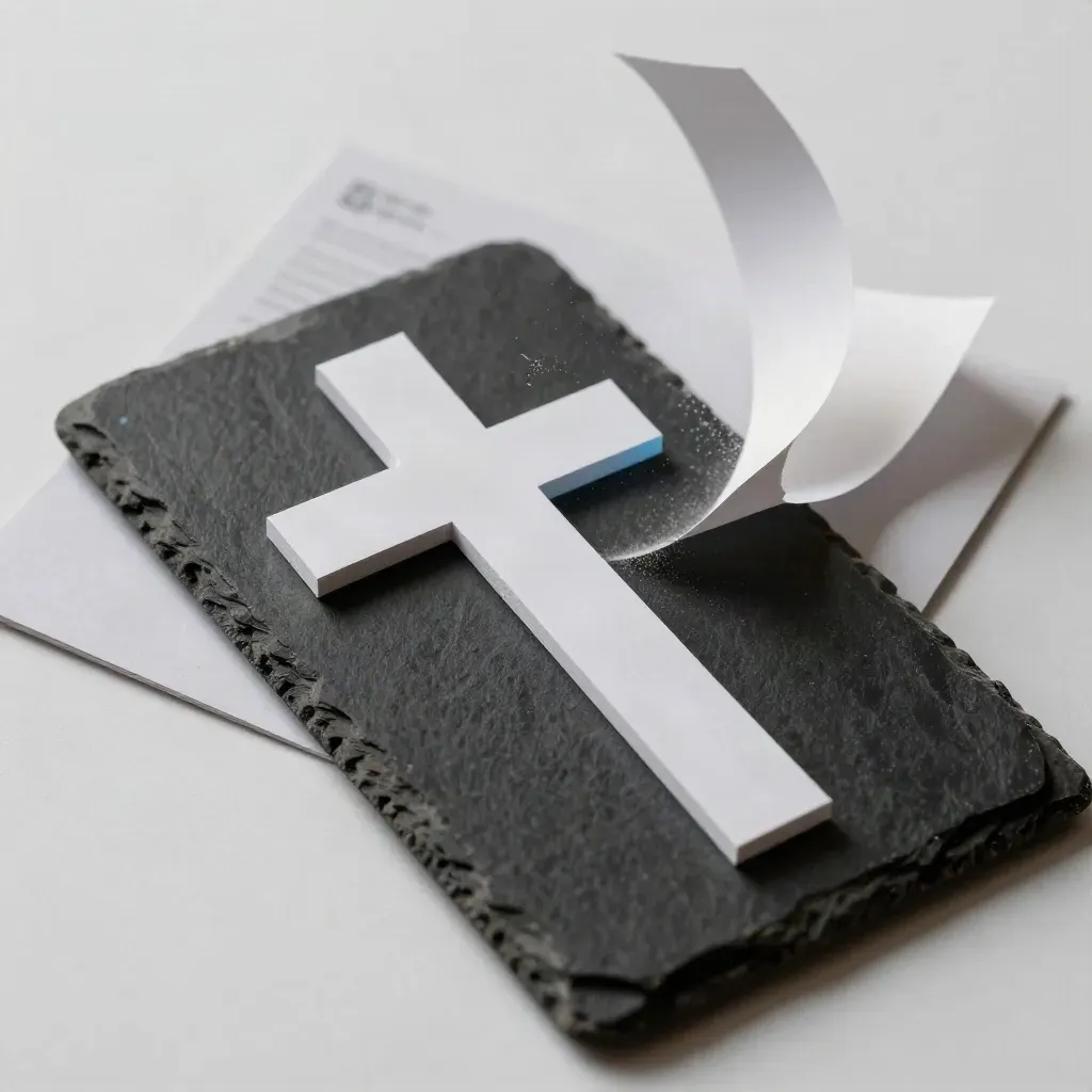 Matte white background remover pack with peeled paper layers and blue rim light on dark slate.